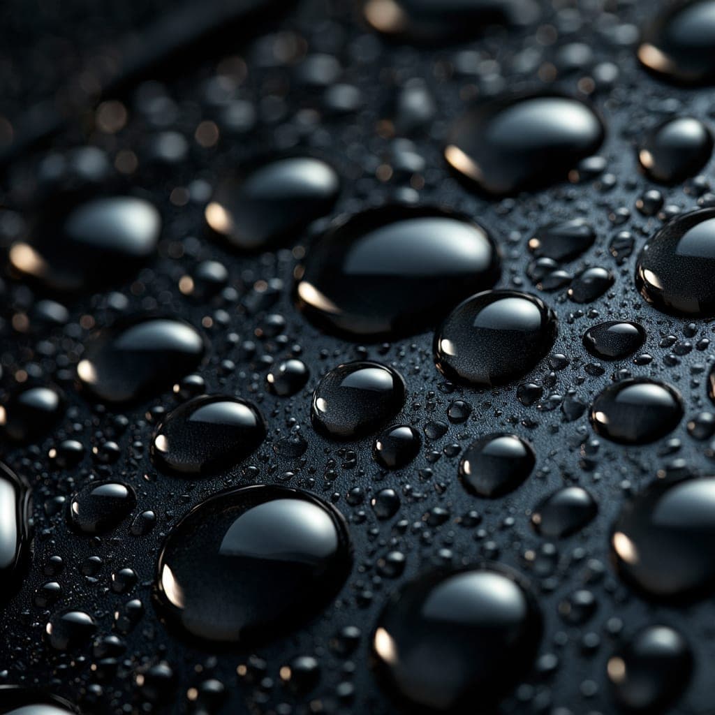 Water beading on ceramic-coated black paint